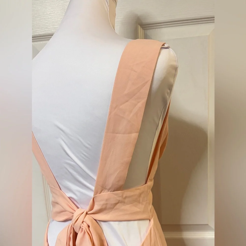 Fame and Partners Blush Pink V-Neck Maxi Skirt - Picture 9 of 9